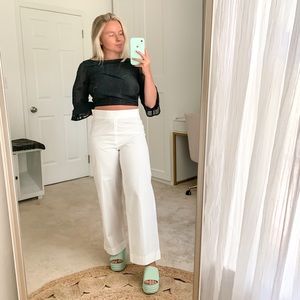 Marni White Summer 2014 Wide Leg Pants sz 6